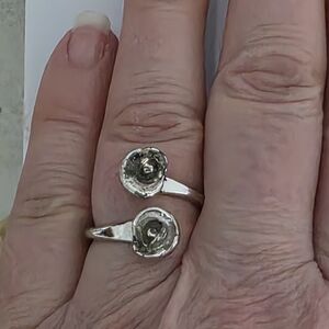 Vintage Sarah Coventry Silver "Antique Roses" Ring Adjustable 1970s Flower